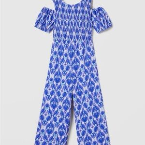 Zara kids Patterned Cold-Shoulder Jumpsuit